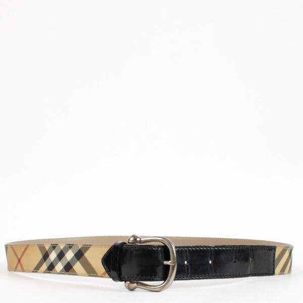 Burberry Beige Check Belt - Size 100