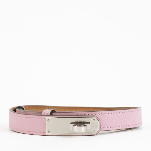 Authentic Hermès Kelly 18 Belt Epsom Mauve Sylvestre on Labellov.com