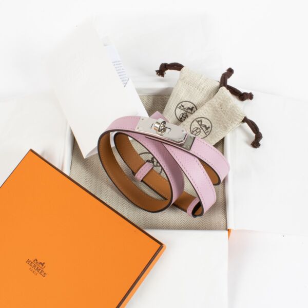 Hermès Kelly 18 Belt Epsom Mauve Sylvestre PHW