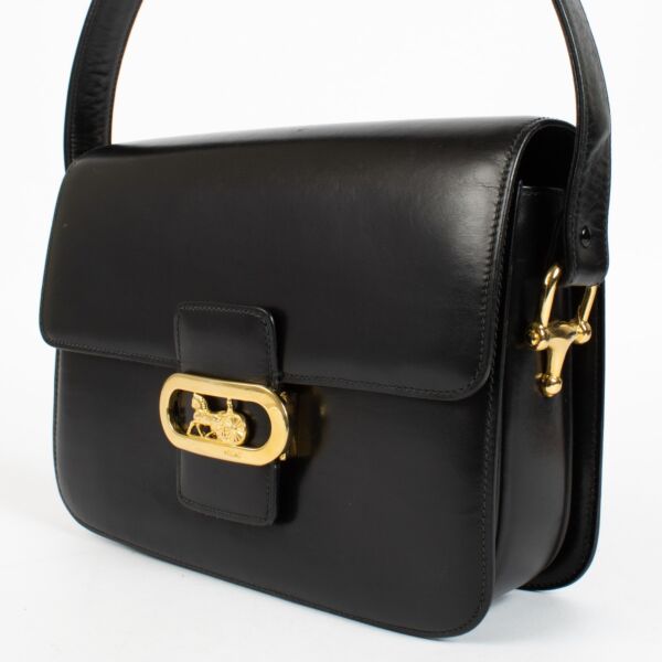 Celine Black Carriage Shoulder Bag