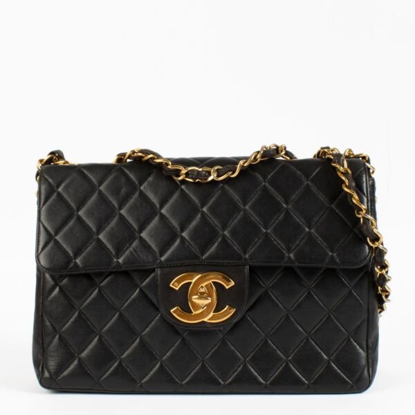 Chanel Black Lambskin Large XL Classic Flap Bag
