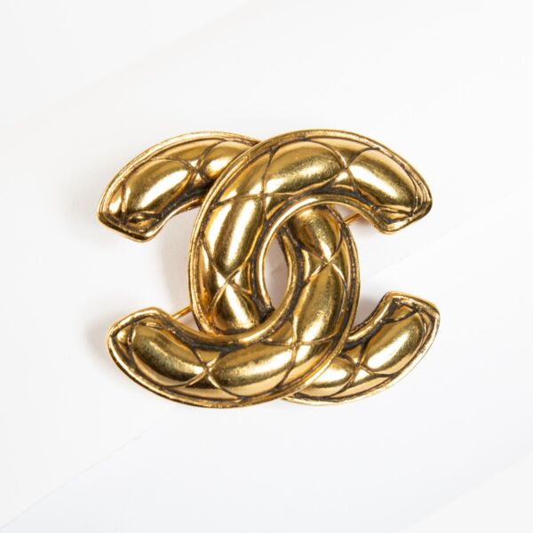 Authentic preloved Chanel Gold CC Brooch on Labellov.com