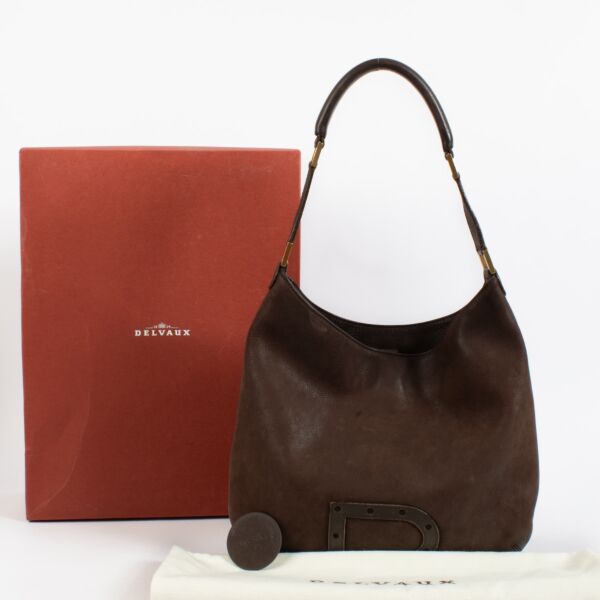 Delvaux Brown Nubuck Louise Bag