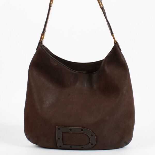shop 100% authentic second hand Delvaux Brown Nubuck Louise Bag on Labellov.com