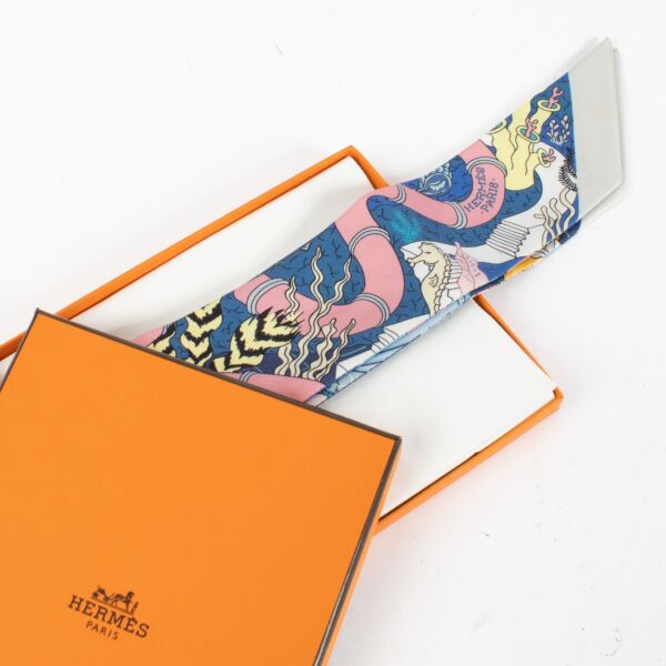 Hermès Blue Splash Park Twilly Scarf