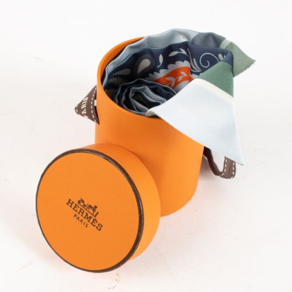 Hermès Blue Guepards Bandana Silk Twilly