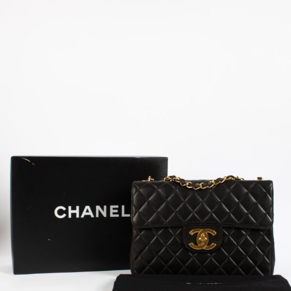 Chanel Vintage Black Lambskin Maxi Jumbo XL Classic Bag