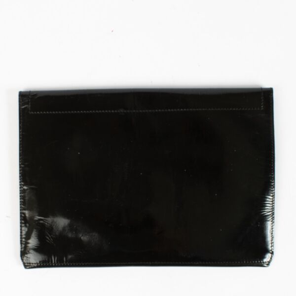 Delvaux Black Patent Leather Clutch