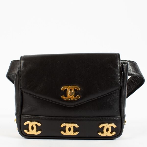 shop 100% authentic second hand Chanel Black Leather CC Belt Bag on Labellov.com