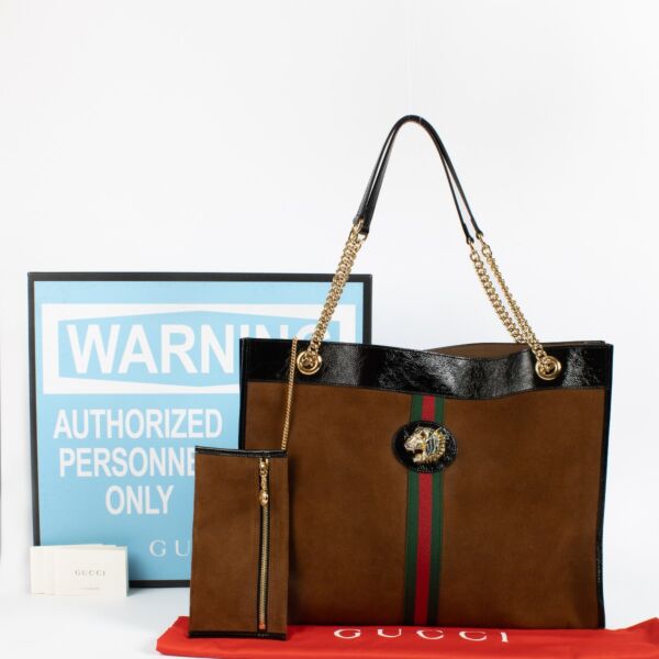 Gucci Camel Suede Rajah Tote