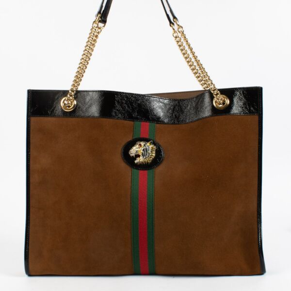 Gucci Camel Suede Rajah Tote