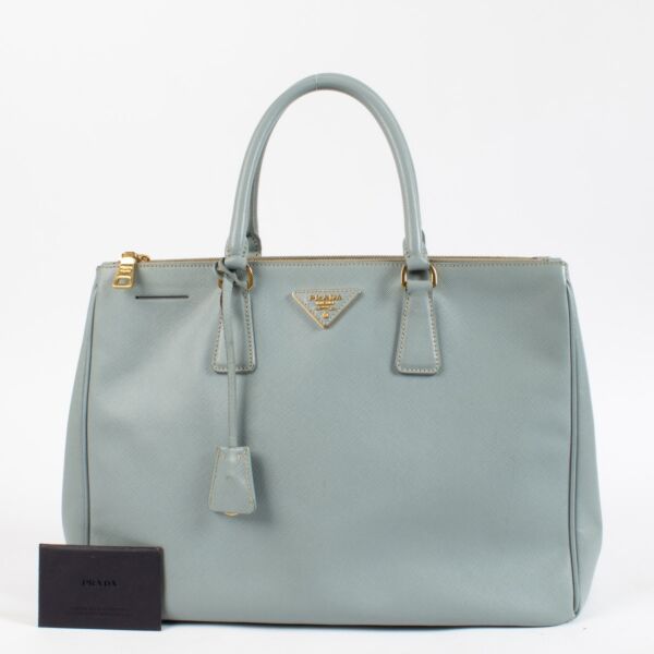 Prada Blue Saffiano Large Galleria Top Handle Bag