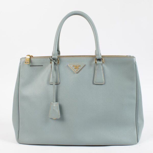 Shop 100% authentic second hand Prada Blue Saffiano Large Galleria Top Handle Bag on Labellov.com