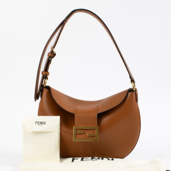 Fendi Brandy Vitello Grace Small Croissant Bag