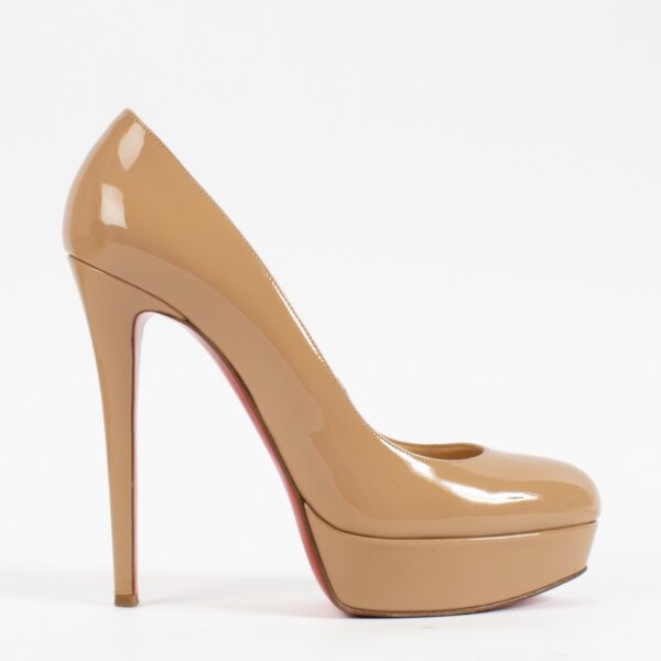 shop 100% authentic second hand Christian Louboutin Beige Patent Leather Heels - Size 40 on Labellov.com