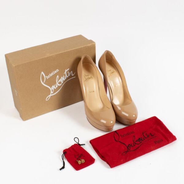 Christian Louboutin Beige Patent Leather Heels - Size 40