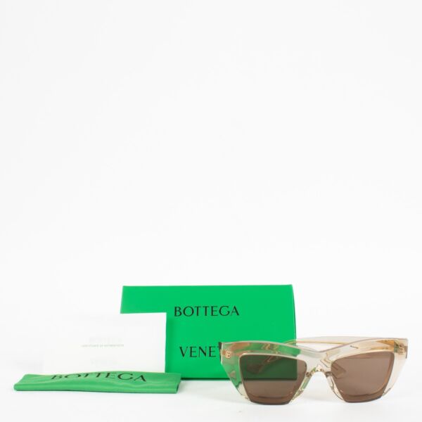Bottega Veneta Nude Brown Cat Eye Sunglasses