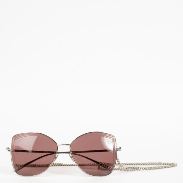 Authentic pre-loved Chanel Pink Sunglasses With Chain on Labellov.com