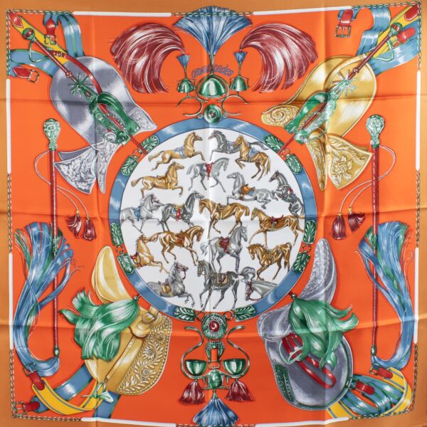 Hermès Cavalcades Silk 90 Scarf