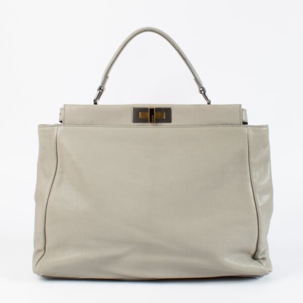 Fendi Grey Goatskin Large Peekaboo