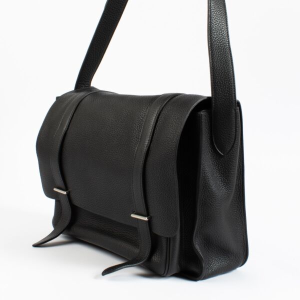 Hermès Steve 35 Black Clemence Messenger Bag