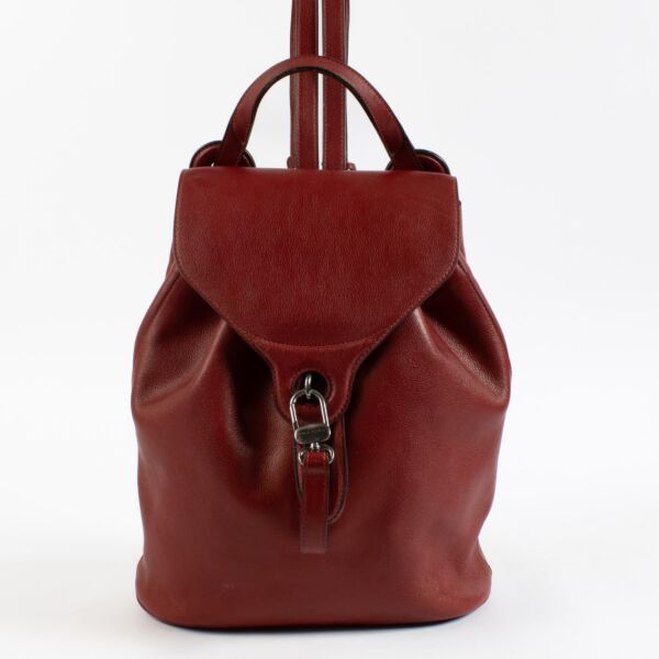 shop authentic Delvaux Burgundy Soleil Backpack on www.labellov.com
