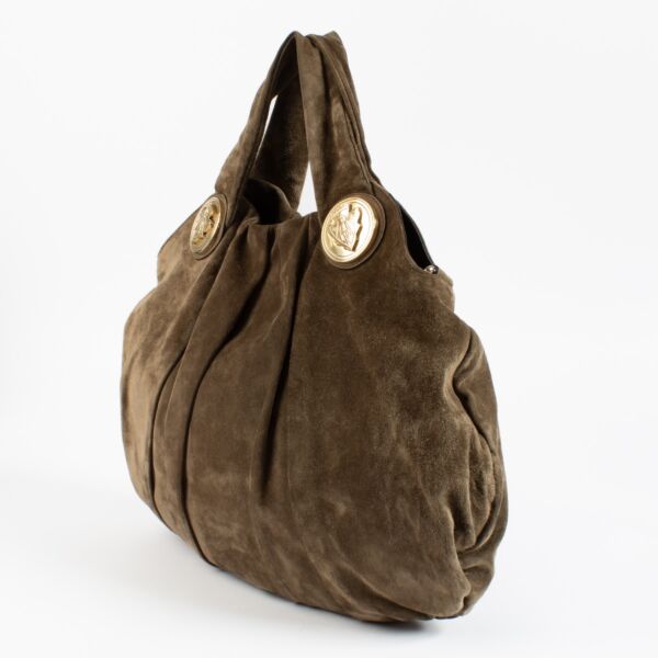 Gucci Khaki Suede Hysteria Hobo Bag