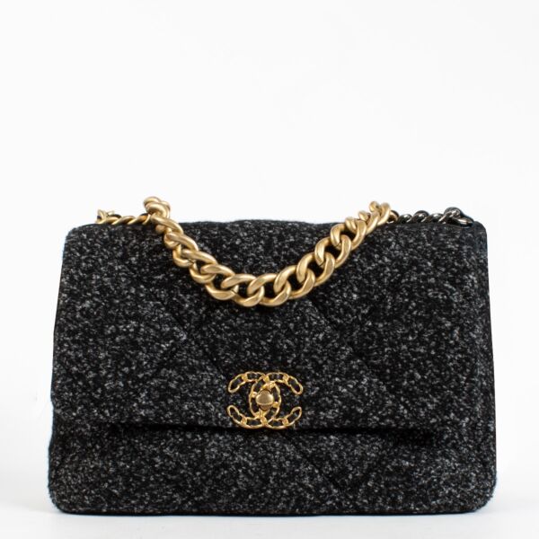 Authentic Second Hand Chanel Tweed Medium Chanel 19 Bag on Labellov.com