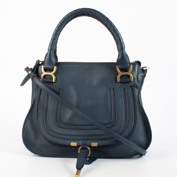 Authentic Second Hand Chloé Blue Medium Marcie Bag on Labellov.com
