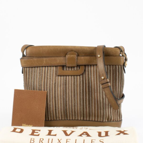 Delvaux Beige Toile De Cuir Crossbody Bag