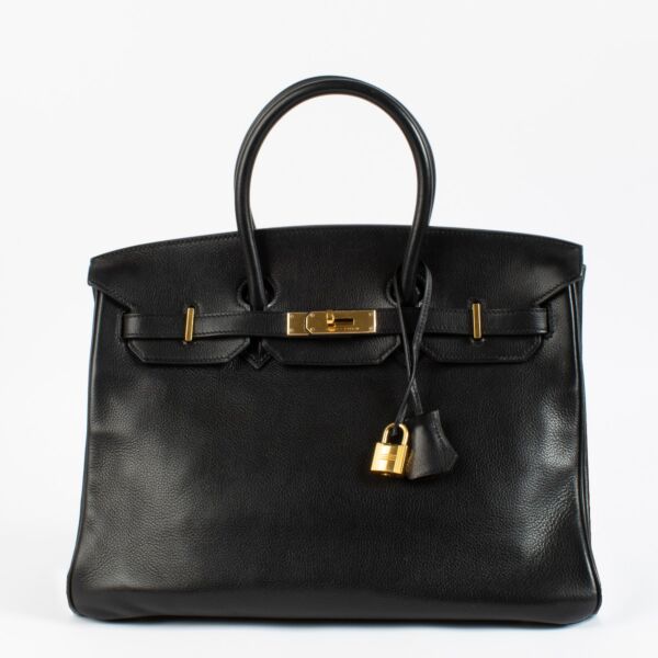 Vintage 2009 Hermès Birkin 35 Black Evergrain GHW