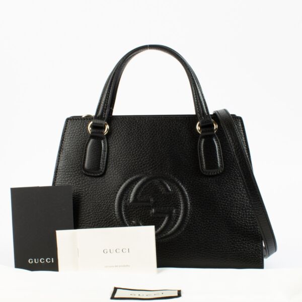 Gucci Black Leather Soho Satchel Bag