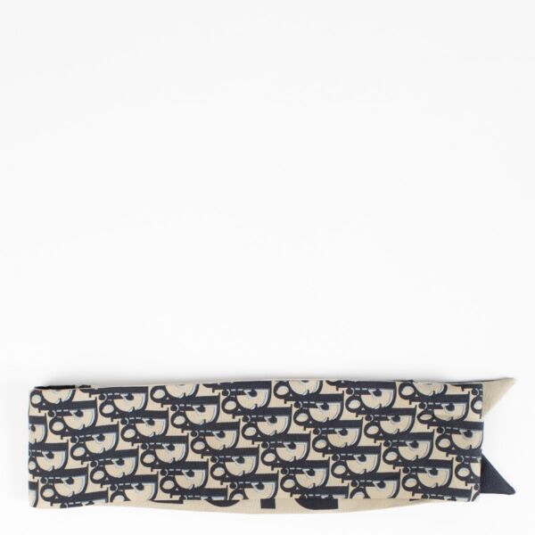 Christian Dior Blue Oblique Mitzah Scarf