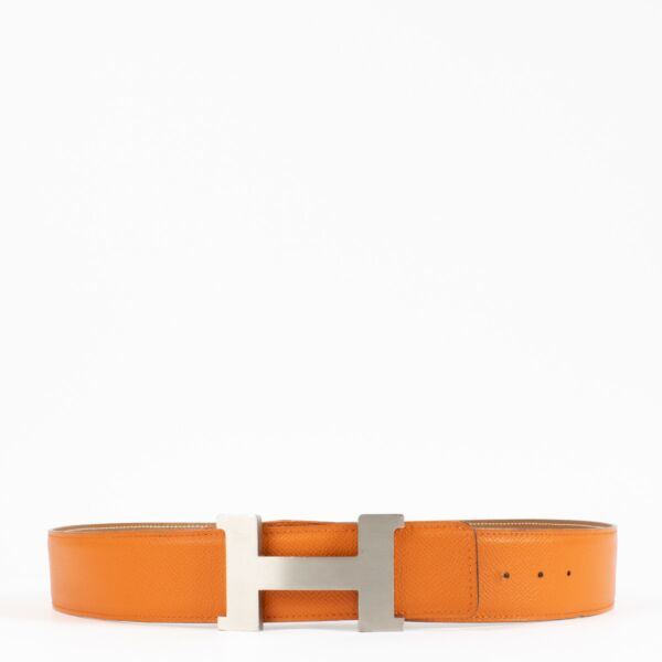 Hermès Orange and Gold Constance Belt 40 mm - size 85