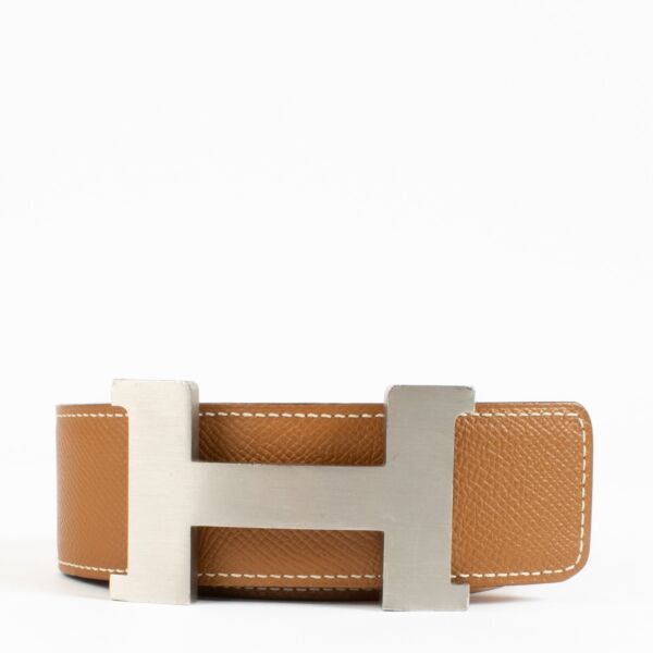 Hermès Orange and Gold Belt 40 mm - size 85