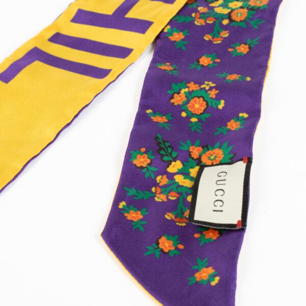 Gucci Multicolor Silk Ribbon Scarf