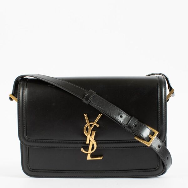 Saint Laurent Black Smooth Calfskin Solferino Medium Satchel Bag