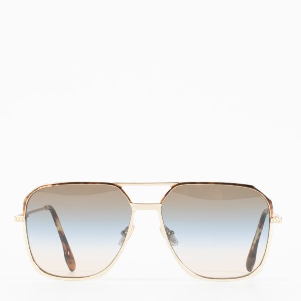 Victoria Beckham Gold Aviator Sunglasses
