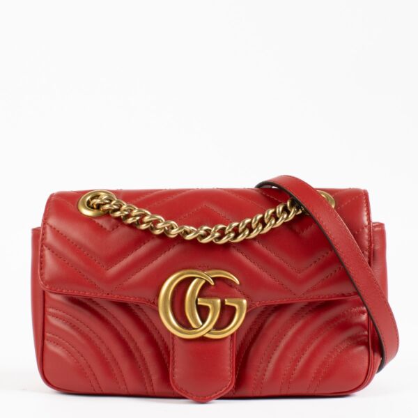 Gucci Red GG Marmont Small Bag