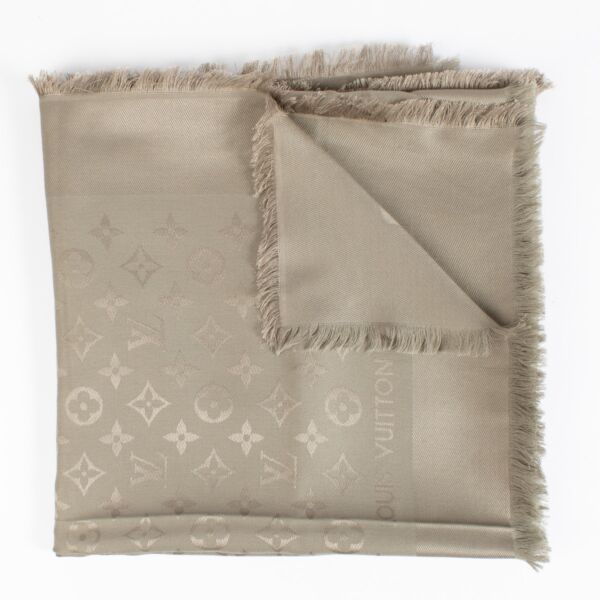 Louis Vuitton Beige Monogram Classique Shawl