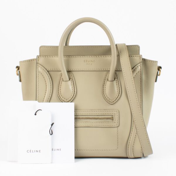 Celine Beige Nano Luggage Bag