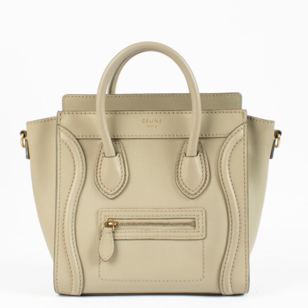Celine Beige Nano Luggage Bag