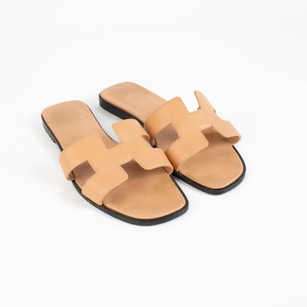 Hermès Pink Leather Oran Sandals - size 36