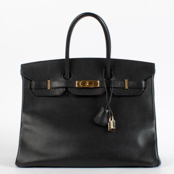 shop 100% authentic second hand Hermès Birkin 35 Black Ardennes GHW on Labellov.com