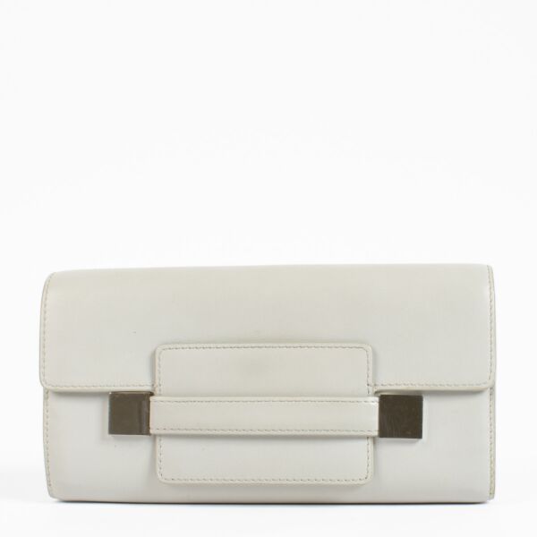 Delvaux Grey Madame Long Polo Wallet