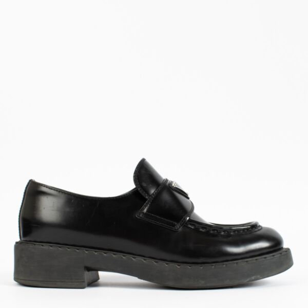 Prada Black Flats Loafers - size 38