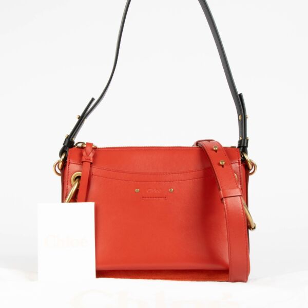 Chloé Red Calfskin Leather Roy Small Crossbody Bag