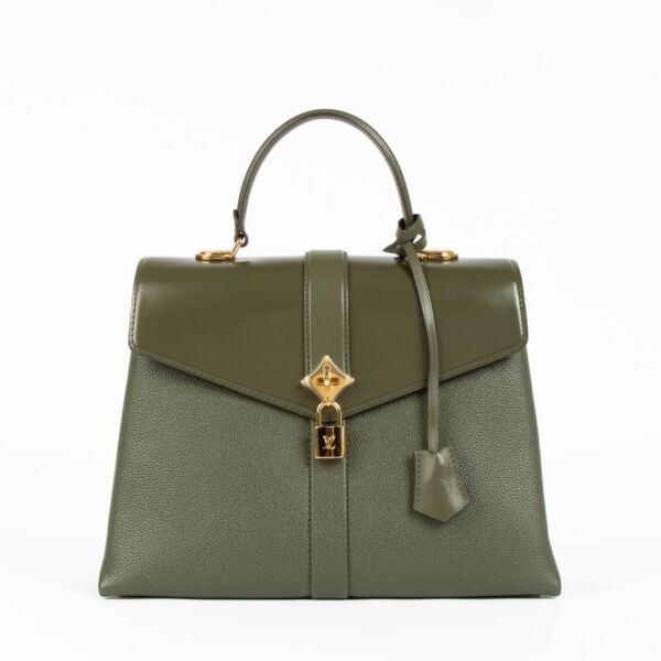 Louis Vuitton Rose des Vents MM khaki green leather handbag