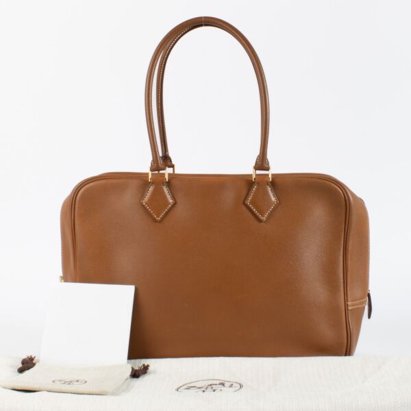 Hermès Plume 32 Gold Courchevel GHW