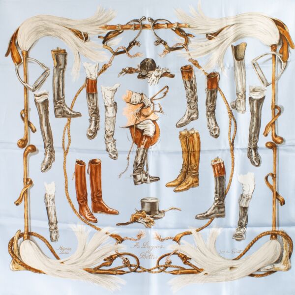 Hermès Carré 90 A Propos De Bottes Silk Scarf